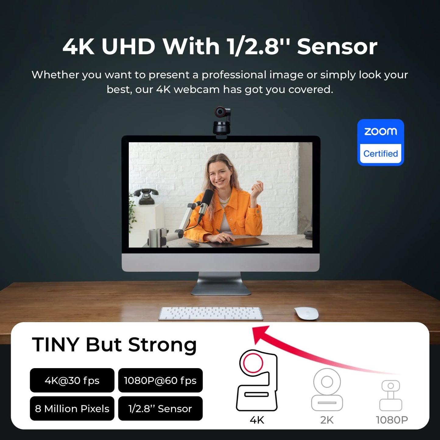 OBSBOT Tail Air NDI Streaming Camera 4K, AI Tracking PTZ Camera with Intelligent APP, Gesture Control, HDMI/USB-C/Wireless Webcam, Video Camera Live Stream for YouTube, Church, Worship, Creator, etc.