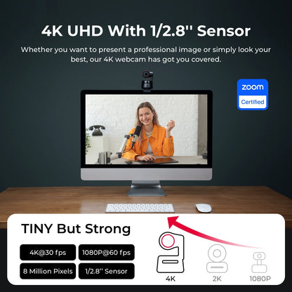 OBSBOT Tail Air NDI Streaming Camera 4K, AI Tracking PTZ Camera with Intelligent APP, Gesture Control, HDMI/USB-C/Wireless Webcam, Video Camera Live Stream for YouTube, Church, Worship, Creator, etc.