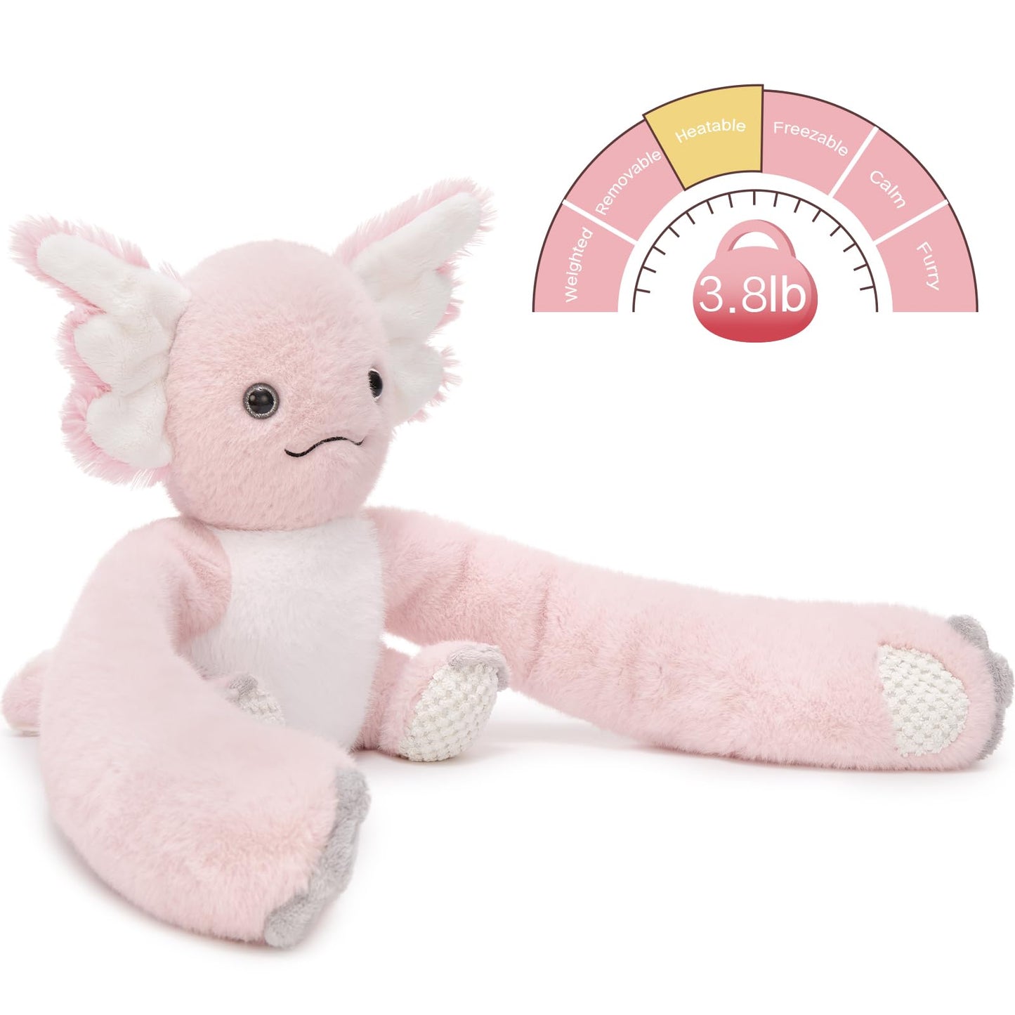 MaoGoLan 47" Giant Axolotl Stuffed Animal,Ultra Soft Salamander Kids Body Pillow Plush,4 Feet Jumbo Throw Pillow Plushie for Axolotl Lover,Home Decor,Gifts