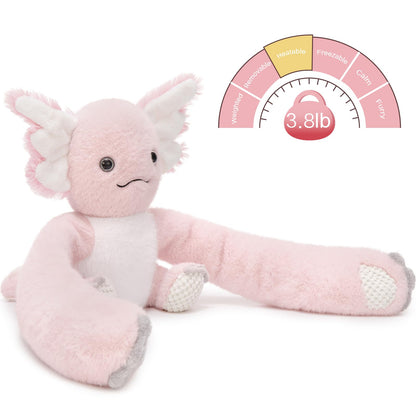 MaoGoLan 47" Giant Axolotl Stuffed Animal,Ultra Soft Salamander Kids Body Pillow Plush,4 Feet Jumbo Throw Pillow Plushie for Axolotl Lover,Home Decor,Gifts