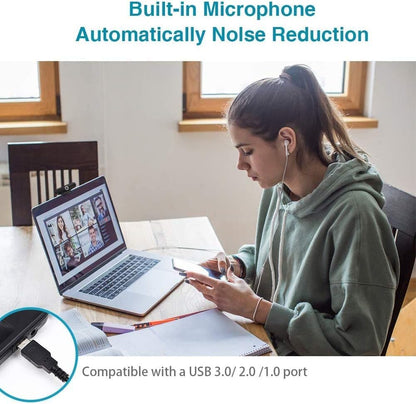Webcam HD 1080p ,Live Streaming HD Camera with Stereo Microphone, PC Desktop or Laptop USB Webcam with 110 Degree View Angle, for Switch 2,Video Calling, Recording, Conferencing, Streaming, Gaming