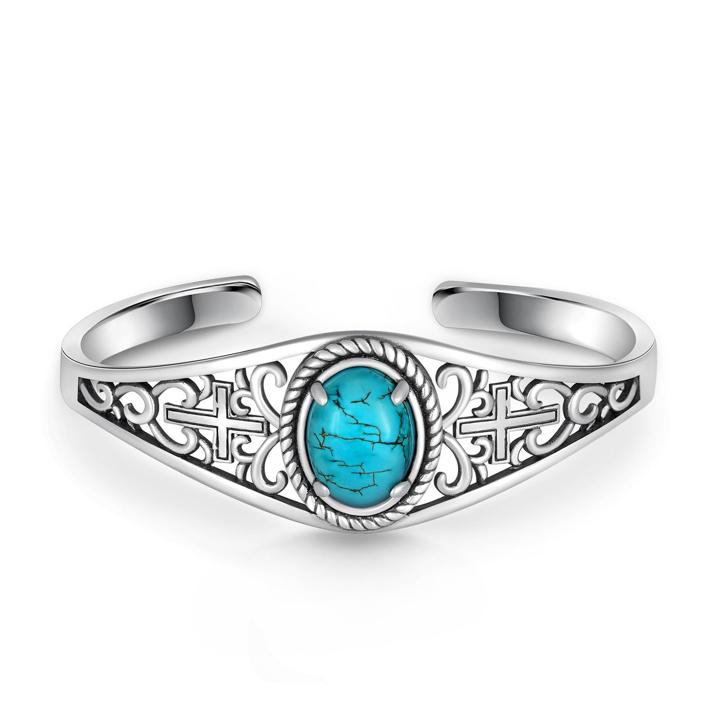 Genuine Turquoise Bracelet for Women 925 Sterling Silver Real Turquoise Cuff Bracelet Vintage Western Jewelry for Women