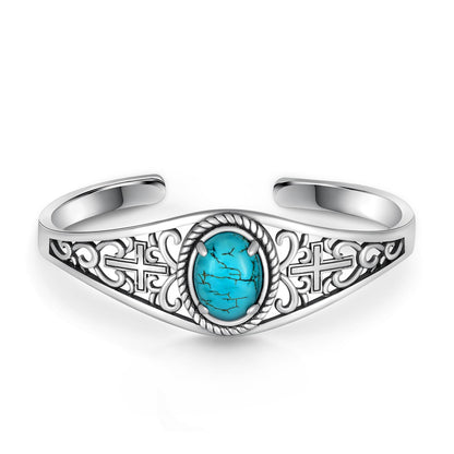 Genuine Turquoise Bracelet for Women 925 Sterling Silver Real Turquoise Cuff Bracelet Vintage Western Jewelry for Women
