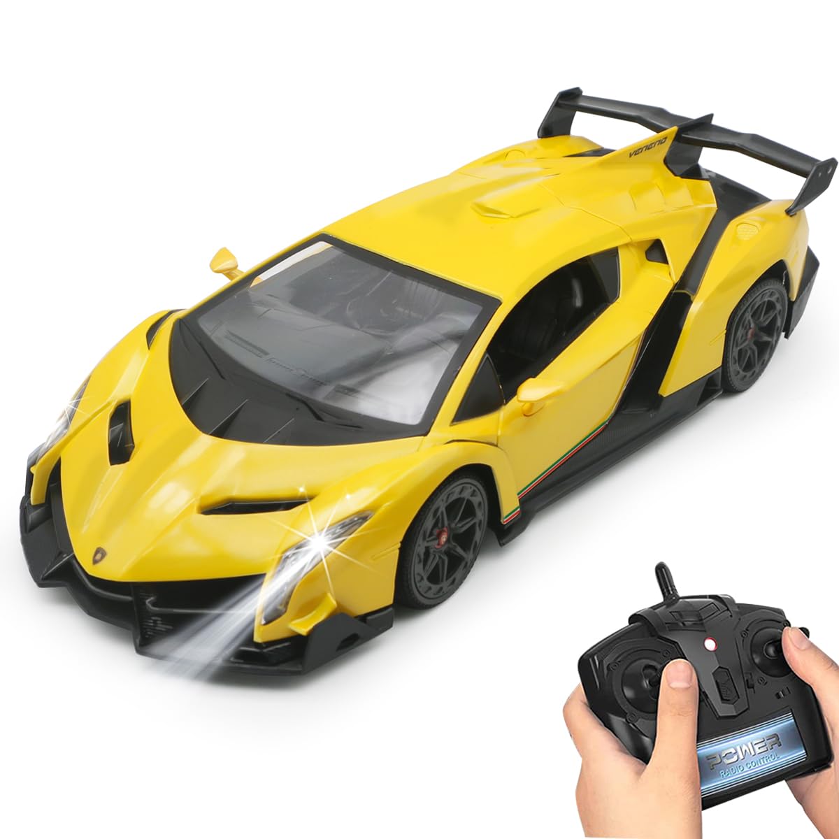 Remote Control RC CAR Racing Cars Compatible with Lamborghini Veneno Officially Licensed 1:24 Toy RC Cars Model Vehicle for Boys 6,7,8 Years Old,red