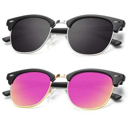 KALIYADI Polarized Sunglasses for Men and Women Semi-Rimless Frame Driving Sun glasses UV Blocking