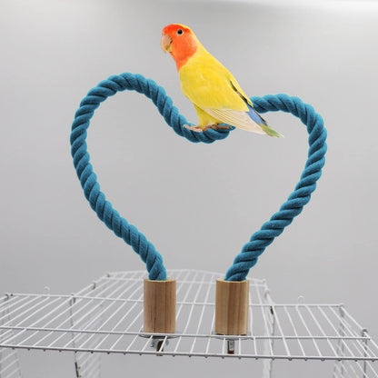 2 Pack Bird Hemp Rope Perch Swing, Bird Cage Stand Pole Accessories, Paw Grinding Standing Climbing Perch for Parrot, Parakeet, Budgies, Lovebirds(23.62"/60 cm)
