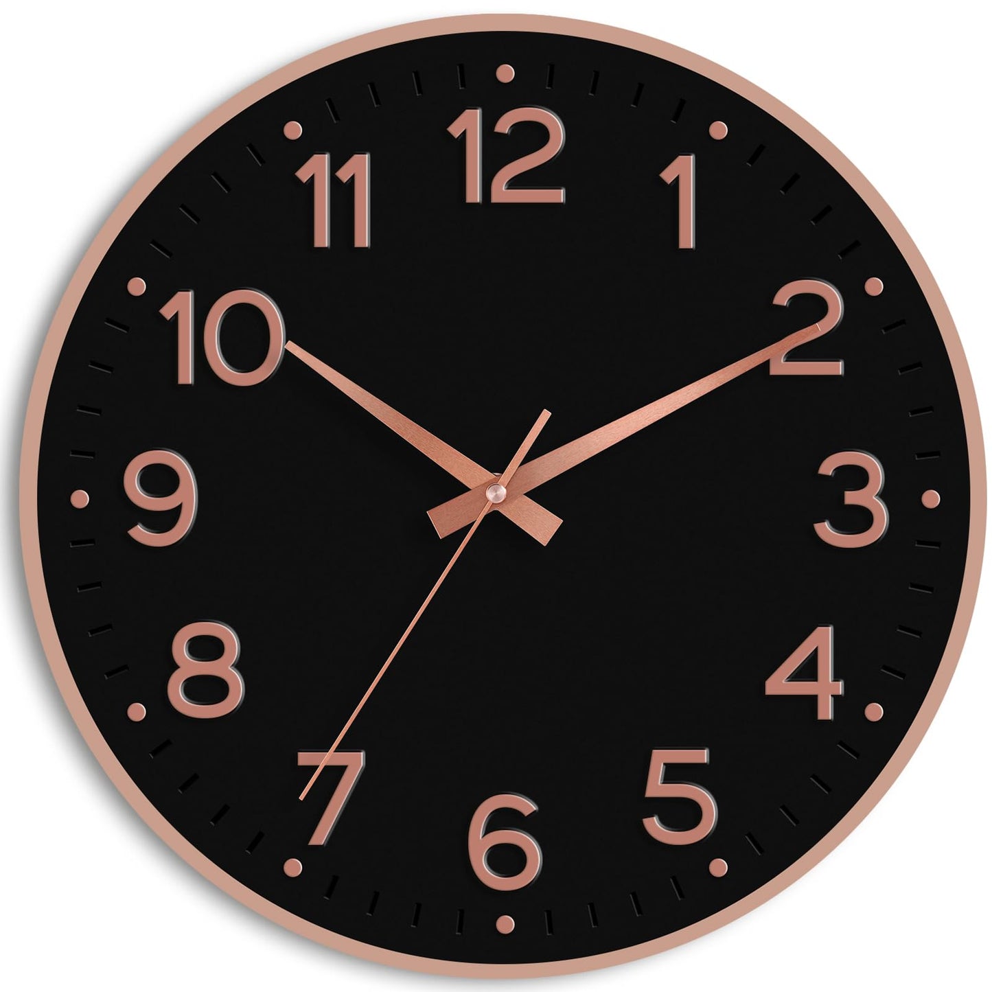 Roymnie Wall Clock Green, Silent Wall Clocks Battery Operated 8 Inch-Modern Non Ticking Analog Clock Decorative for Kitchen Office Bathroom Bedroom(Gold)