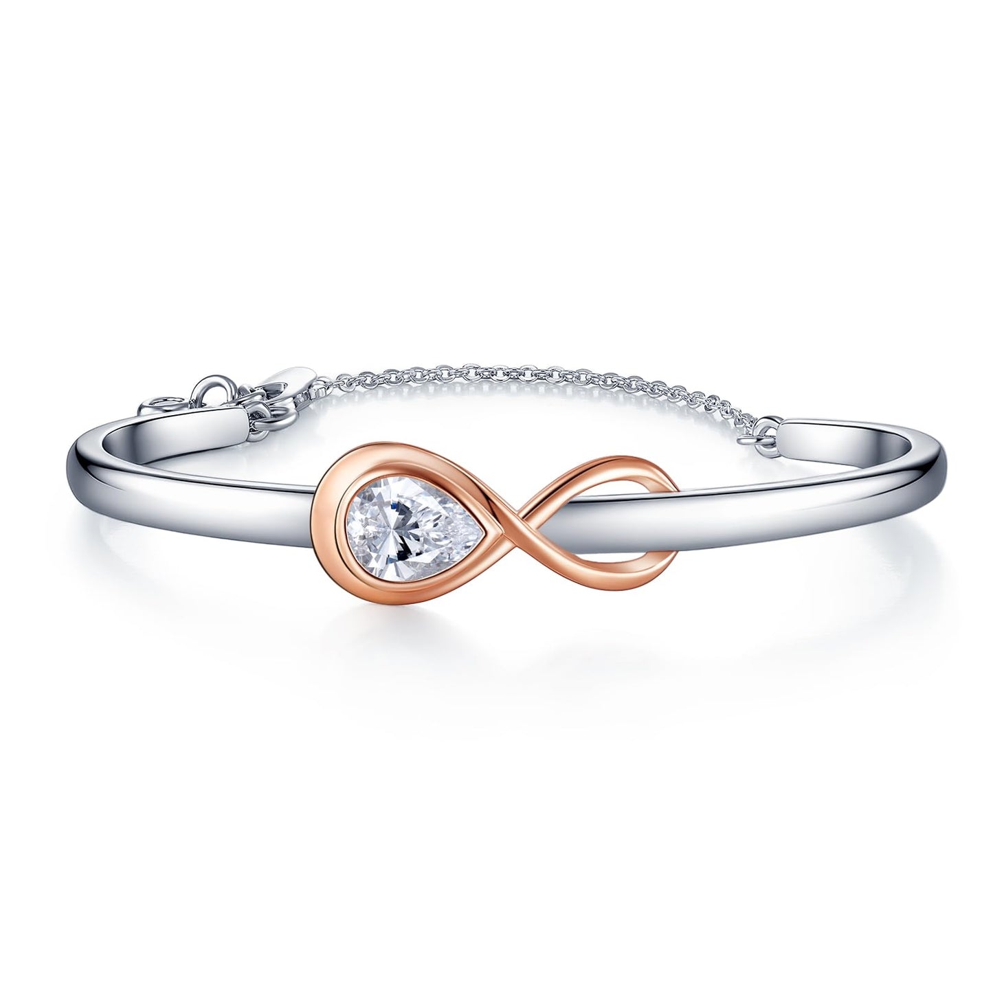 Infinity Bracelets for Women Two-tone 18K Gold Plated Adjustable Minimalist Bangle Jewelry Gifts for Mom Perfect for Anniversary Mother's Day Christmas Valentine's Day