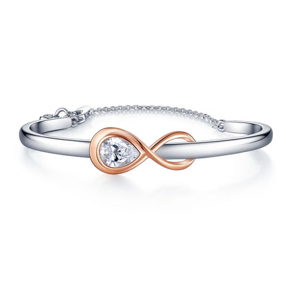 Infinity Bracelets for Women Two-tone 18K Gold Plated Adjustable Minimalist Bangle Jewelry Gifts for Mom Perfect for Anniversary Mother's Day Christmas Valentine's Day