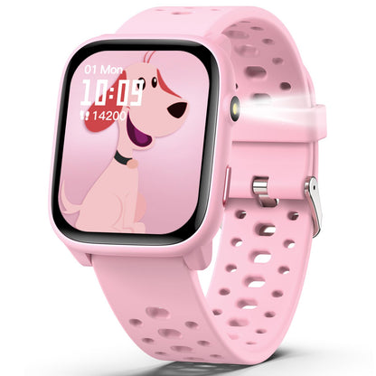 Smart Watch for Kids with 12 Puzzle Games, 1.83" Fitness Tracker Watch Heart Rate Sleep Monitor, Pedometer, Alarm Clock, Flashlight, Gift for 6-12 Year Old Boys Girls