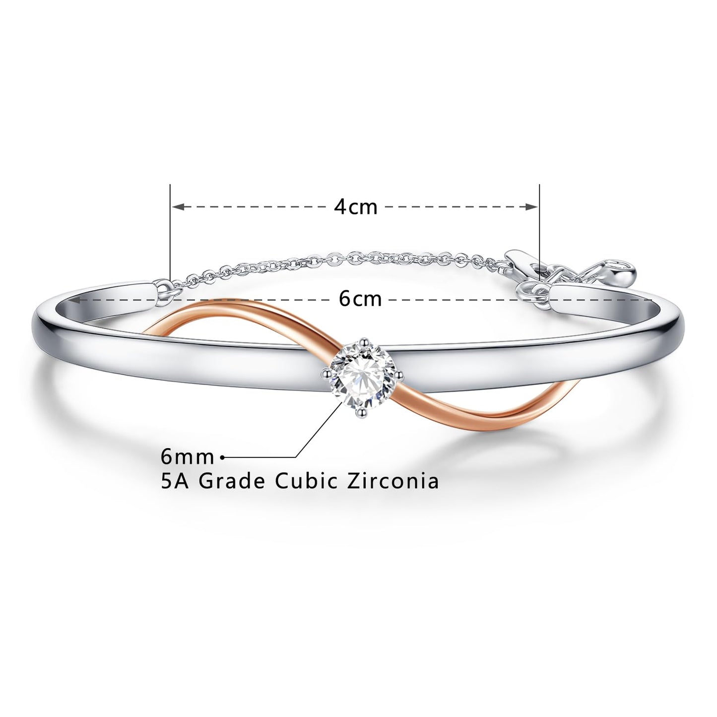 Infinity Bracelets for Women Two-tone 18K Gold Plated Adjustable Minimalist Bangle Jewelry Gifts for Mom Perfect for Anniversary Mother's Day Christmas Valentine's Day