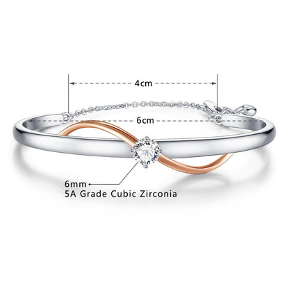 Infinity Bracelets for Women Two-tone 18K Gold Plated Adjustable Minimalist Bangle Jewelry Gifts for Mom Perfect for Anniversary Mother's Day Christmas Valentine's Day
