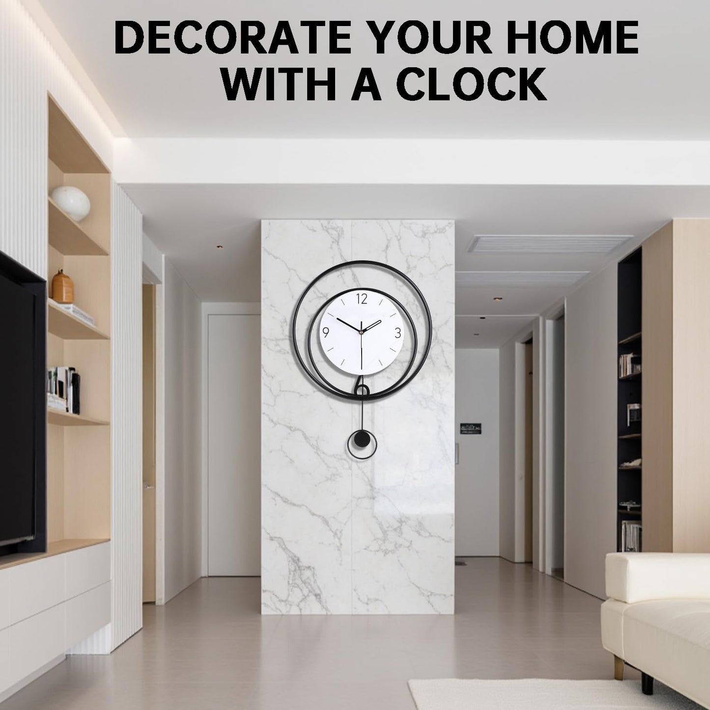 Dankeit Decorative Wall Clock,Silent Non-Ticking Quality Quartz Movement Battery Operated,Large Wall Clocks for Living Room Kitchen Home Bathroom Bedroom Wall Decor,16x16inch,White
