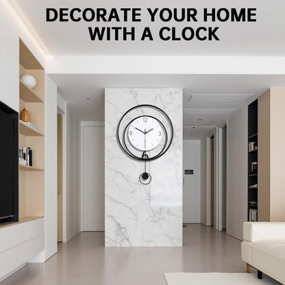 Dankeit Decorative Wall Clock,Silent Non-Ticking Quality Quartz Movement Battery Operated,Large Wall Clocks for Living Room Kitchen Home Bathroom Bedroom Wall Decor,16x16inch,White