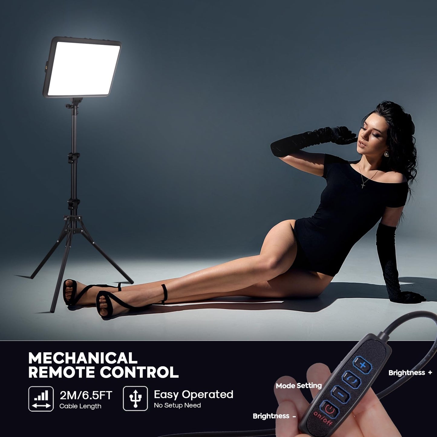 2-Pack LED Video Light Kit, NiceVeedi Studio Light, 2800-6500K Dimmable Photography Lighting Kit with Tripod Stand&Phone Holder, 73" Stream Light for Video Recording, Game Streaming, YouTube
