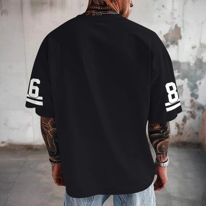 Graphic Tees Men Oversized Streetwear Tshirts for Men Number Los Angeles Print Jerseys Shirt Casual Tee Top