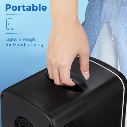 Antarctic Star Compact Refrigerator, Portable Mini Fridge, Skin Care 4L Capacity/6 Cans, for Bedroom, Car, Office & Dorm, Small Cooler for Cosmetics, Beverage and Food, Black