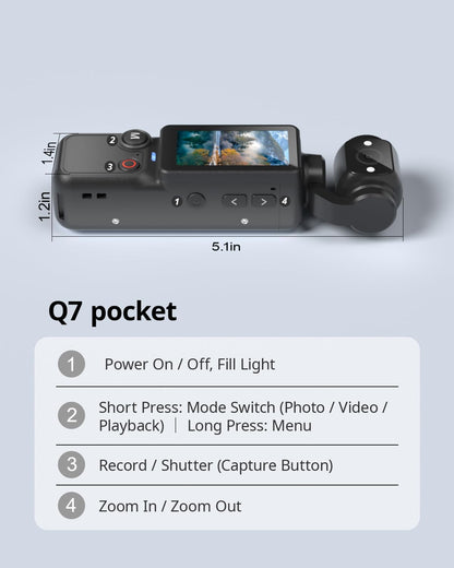 Vlogging Camera, Mini Camcorder, Portable Handheld Video Camera | Mini camcorder with 180° rotating lens, 7-hour battery, 32GB card, one-button recording for travel and daily moments