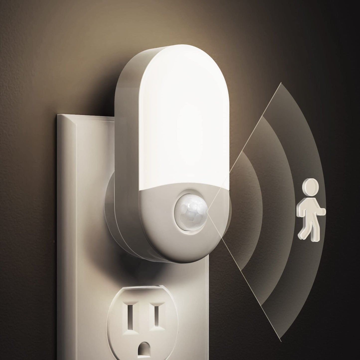 L LOHAS LED Motion Sensor Night Light, 2Pack, Motion Activated Night Light, Night Lights Plug into Wall Motion Sensor, 3000K Warm White, Adjustable Brightness 30/60LM, for Kids Adults Bathroom Bedroom