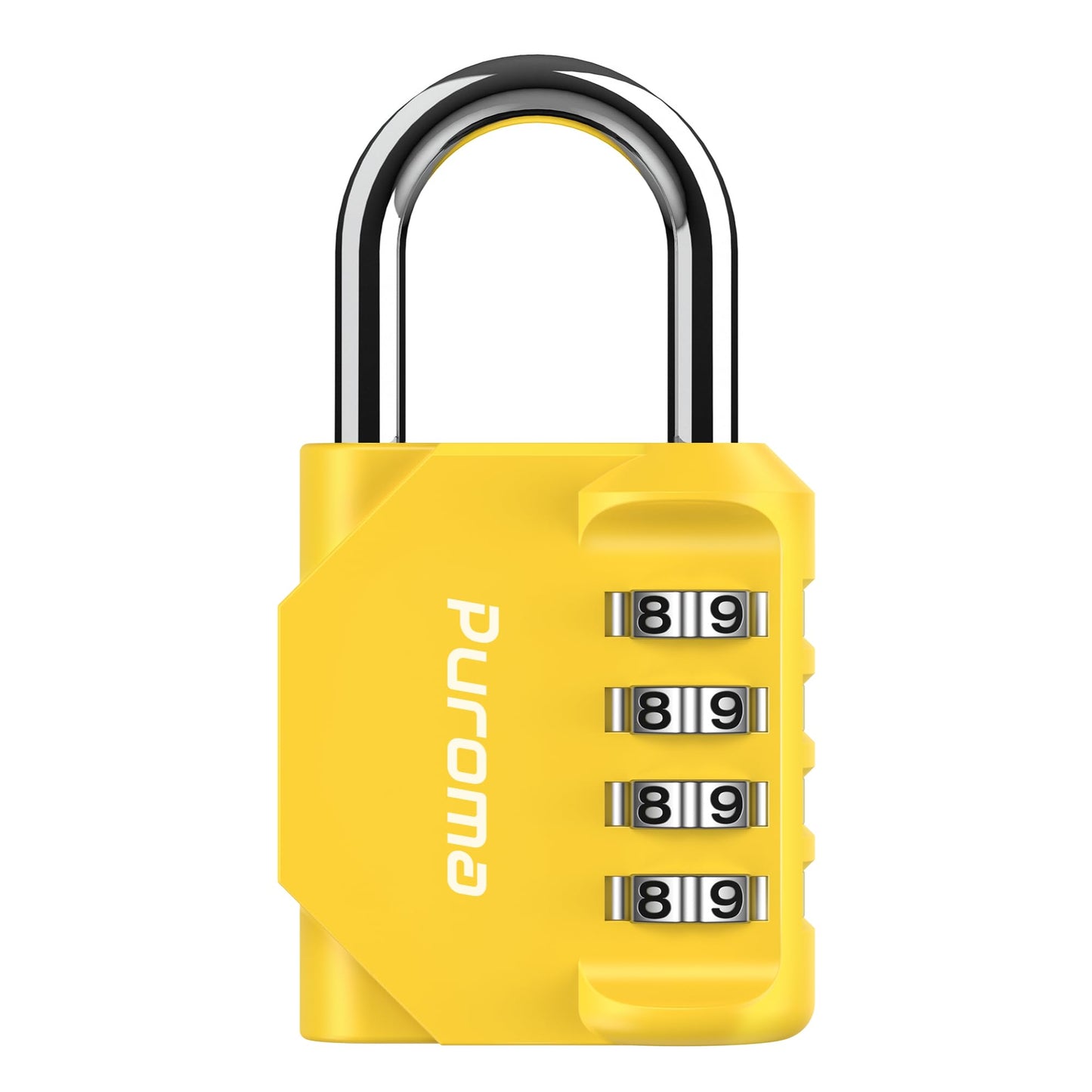 Puroma 2 Pack Combination Lock 4 Digit Padlock for School Gym Locker, Sports Locker, Fence, Toolbox, Case, Hasp Storage (Black & Code Window)