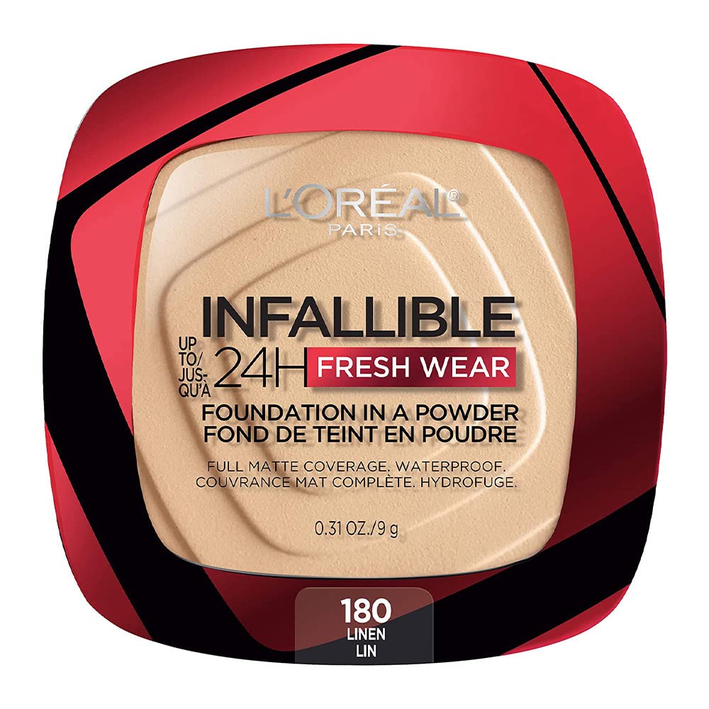L'Oreal Paris Makeup Infallible Fresh Wear Foundation in a Powder, Up to 24H Wear, Waterproof, Vanilla, 0.31 oz. (Packaging May Vary)
