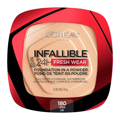 L'Oreal Paris Makeup Infallible Fresh Wear Foundation in a Powder, Up to 24H Wear, Waterproof, Vanilla, 0.31 oz. (Packaging May Vary)