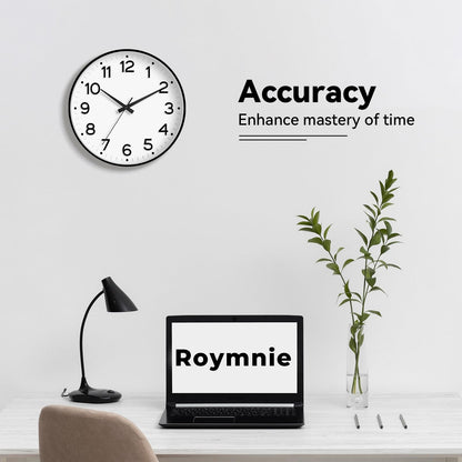 Roymnie Wall Clock Green, Silent Wall Clocks Battery Operated 8 Inch-Modern Non Ticking Analog Clock Decorative for Kitchen Office Bathroom Bedroom(Gold)