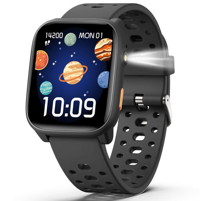 Smart Watch for Kids with 12 Puzzle Games, 1.83" Fitness Tracker Watch Heart Rate Sleep Monitor, Pedometer, Alarm Clock, Flashlight, Gift for 6-12 Year Old Boys Girls