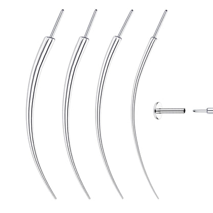 GEMQUEEN Piercing Taper Ball Grabber Tool for Changing Jewelry - 14G 16G 18G 20G Stainless Steel Flat Back Earrings Applicator Tool Threadless Insertion Pin Thread Body Piercing Kit for Ear Nose Lip