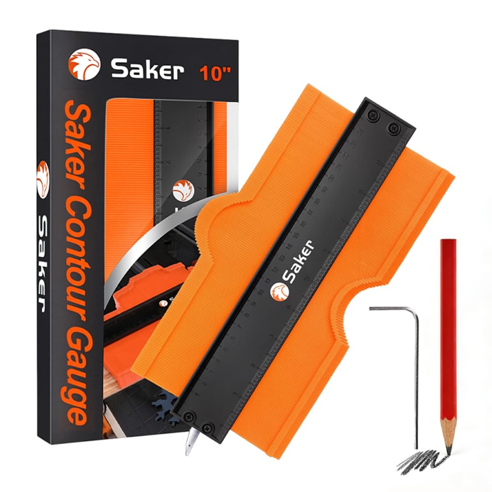Saker Contour Gauge (10Inch) Profile Tool with Adjustable Lock,Gifts for Men Women Father Dad Boyfriend Husband-Precisely Copy Irregular Shape Duplicator-Cool Gadgets for Woodworking Tool Tracing