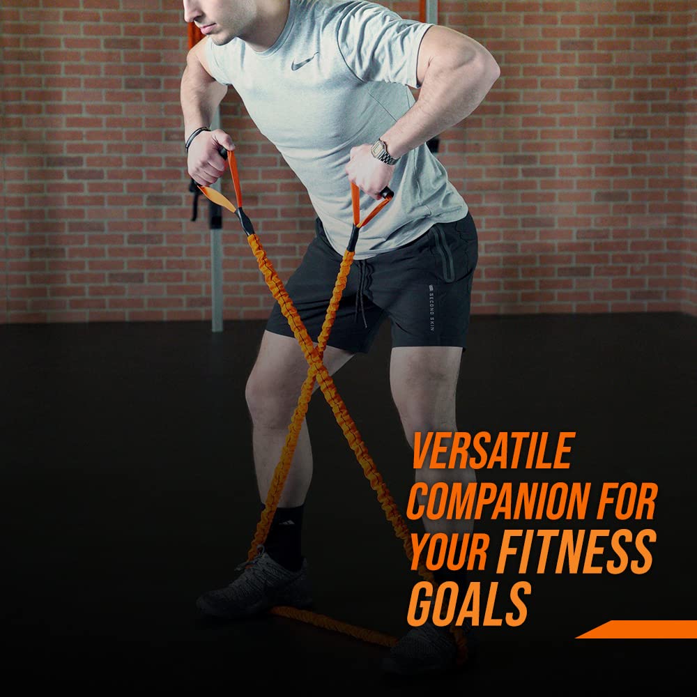Stroops Slastix Toner Resistance Bands with Handles | Safe Sleeve Exercise Bands for Strength Training, Full Body Workouts, and Home Gym Fitness