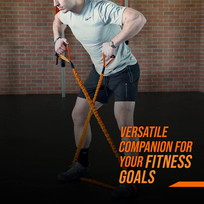 Stroops Slastix Toner Resistance Bands with Handles | Safe Sleeve Exercise Bands for Strength Training, Full Body Workouts, and Home Gym Fitness