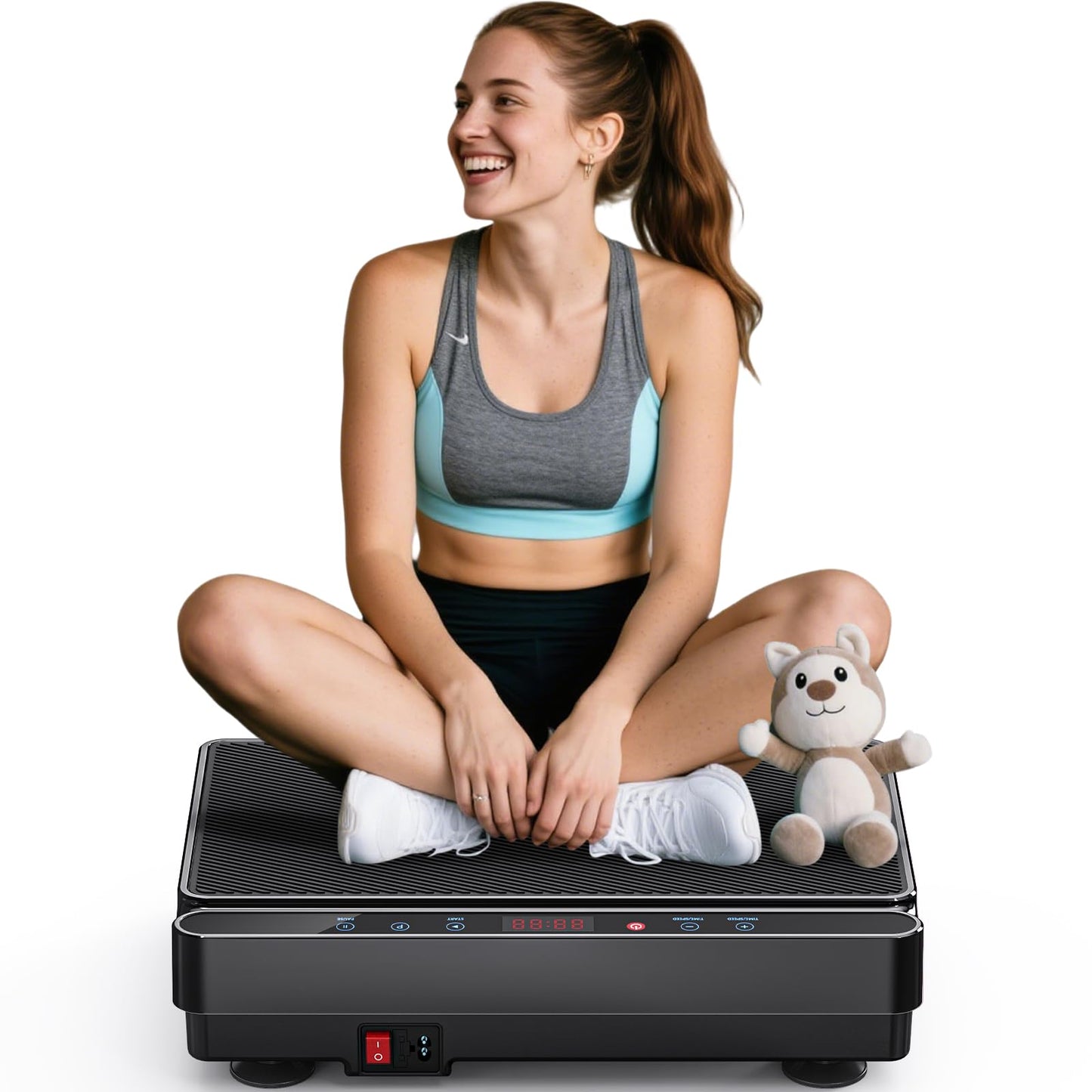 Vibration Plate Exercise Machine for Lymphatic Drainage, Full Body Shake Platform Board for Home Fitness, Fat Burning, 5 Program Modes and 99 Speed Levels