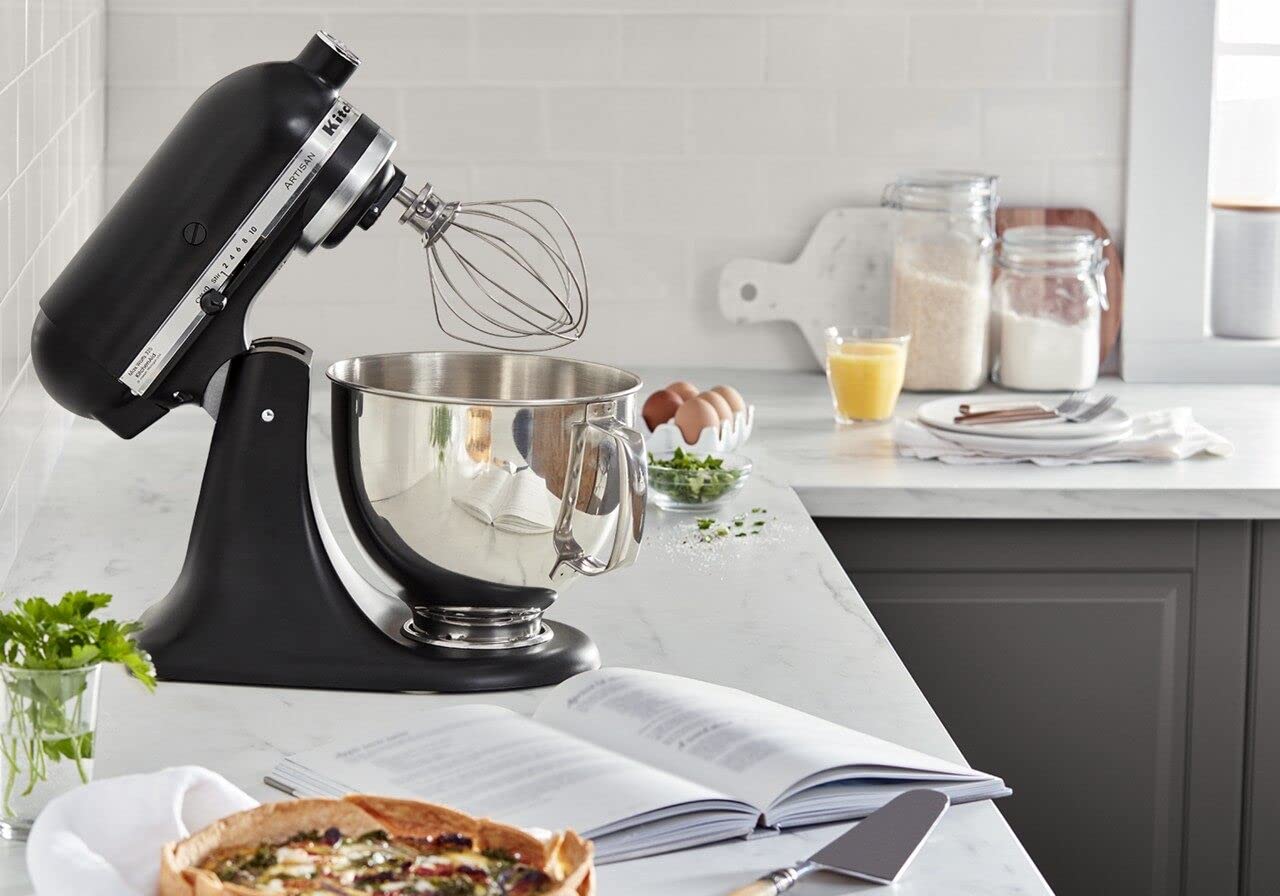 KitchenAid Artisan Series 5 Quart Tilt Head Stand Mixer with Pouring Shield KSM150PS, Almond Cream
