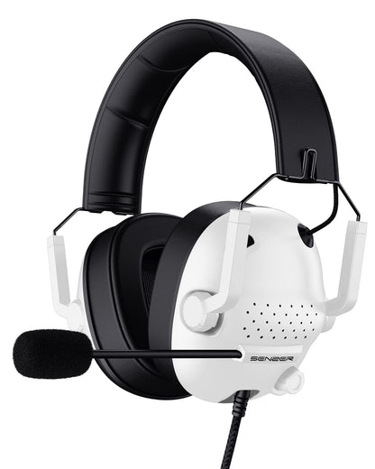 SENZER SG500 Surround Sound Pro Gaming Headset with Noise Cancelling Microphone - Soft Memory Foam Padding - Portable Foldable Headphones for PC, PS4, PS5, Xbox One, Switch - Black