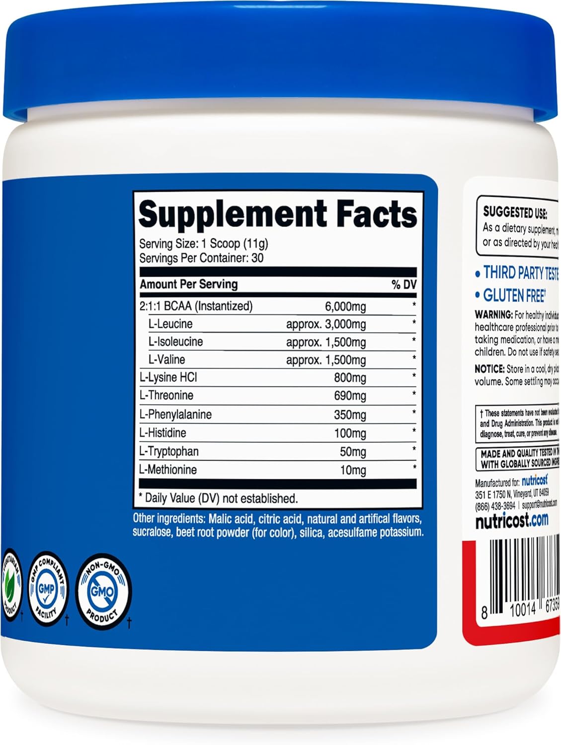 Nutricost EAA Powder 30 Servings (Fruit Punch) - Essential Amino Acids - Non-GMO, Gluten Free, Vegetarian Friendly (Pack of 2)