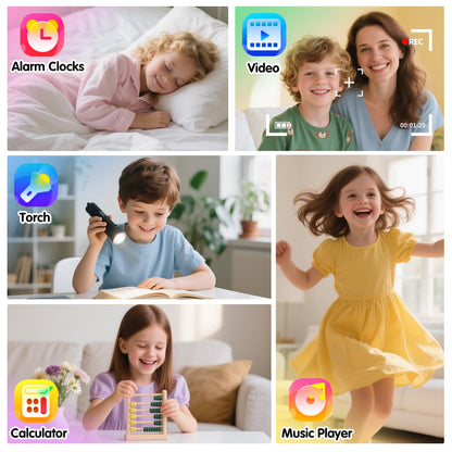 Cosjoype Kids Game Smart Watch for Kids with 39 Puzzle Games HD Touch Screen Camera Music Player Pedometer Alarm Clock Calculator Flashlight 12/24hr Kid Watch Gift for 4-12 Year Old Boys Toys for Kid