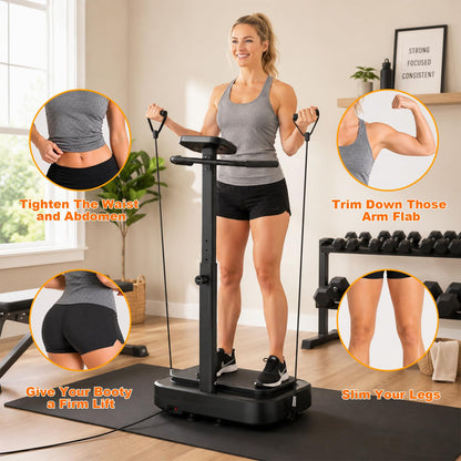 Vibration Plate Exercise Machine for Lymphatic Drainage, Full Body Shake Platform Board for Home Fitness, Fat Burning, 5 Program Modes and 99 Speed Levels