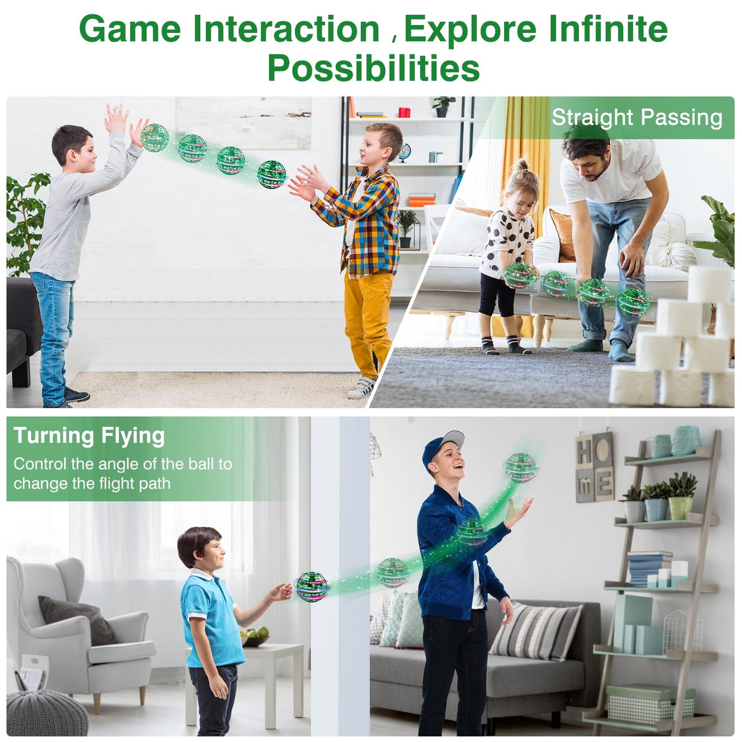 Ciniffo 2026 Upgraded Flying Orb Ball Toy with Dazzling Lights, Magic Hover Spinner, Cool Boomerang Hand Drone, Galaxy Ball Cosmic Globe, Indoor Outdoor Toys Gift for Kids 6 7 8 9 10+ Boys Girls