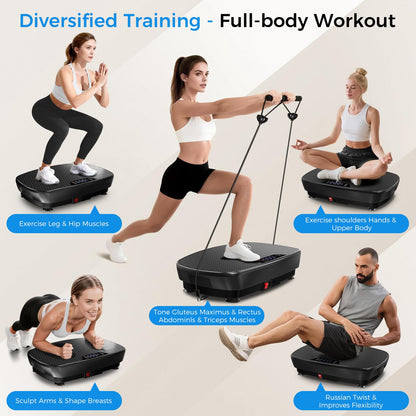 Large Vibration Plate Exercise Machine,Vibration Plate for Lymphatic Drainage Weight Loss,400 Lbs Capacity 120 Speeds,Full Body Shake Platform Machines with LED for Women Men