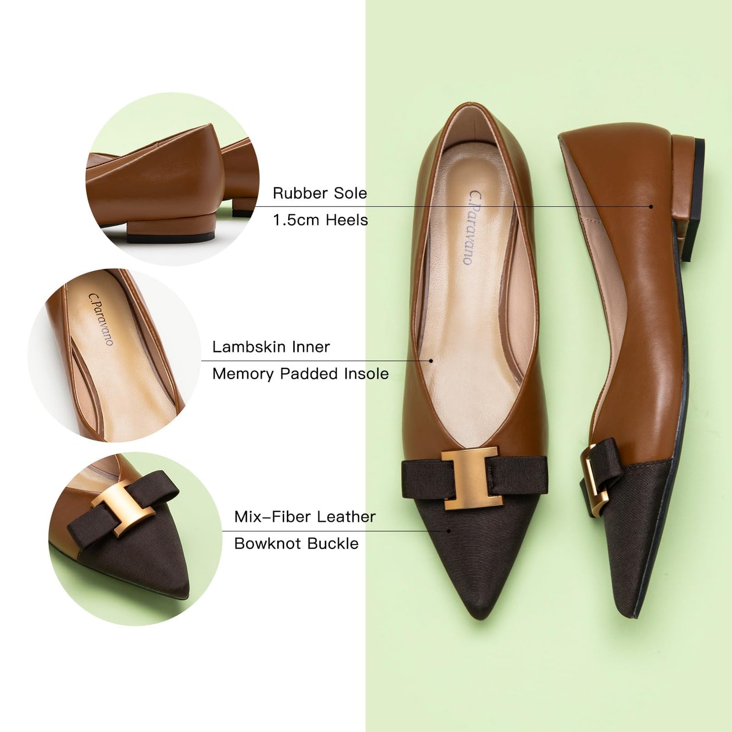 C.Paravano Flats for Women | Pointed Toe Flats | Ballet Flats | Women Shoes Dressy Comfortable