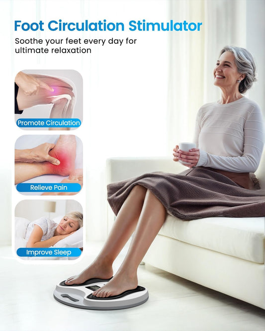 EMS Foot Massager for Neuropathy, NMES Foot Stimulator for Neuropathy Feet Nerve FSA Eligible Electric Foot Massager for Circulation and Pain Relief with 4 TENS Unit Muscle Stimulator Pads