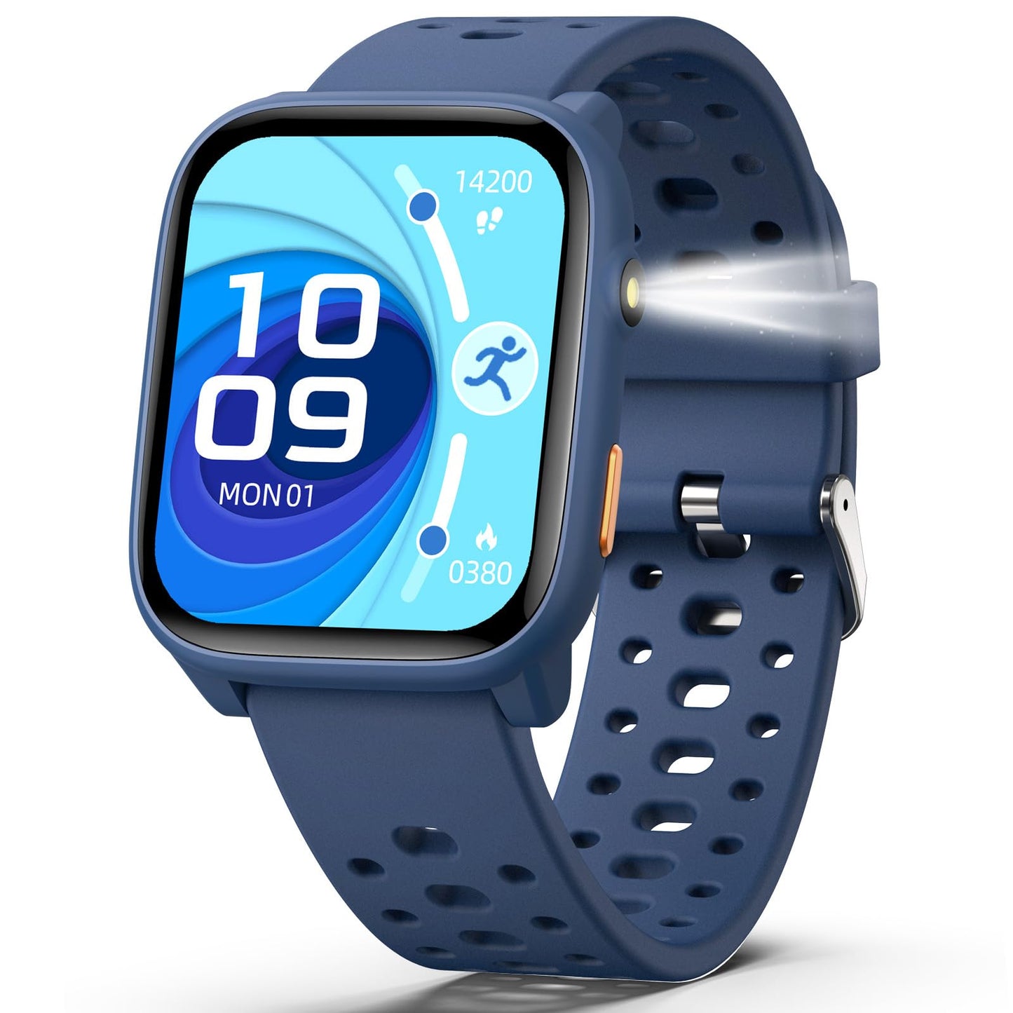 Smart Watch for Kids with 12 Puzzle Games, 1.83" Fitness Tracker Watch Heart Rate Sleep Monitor, Pedometer, Alarm Clock, Flashlight, Gift for 6-12 Year Old Boys Girls