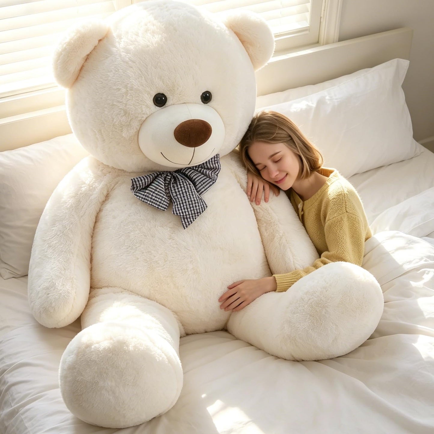 Toys Studio 47 Inch Big Teddy Bear Giant Stuffed Animal for Girls, 4 Feet Large Teddy Bear Baby Shower Party Decorations Kids Women Girlfriend Christmas Valentines Gifts, Light Brown