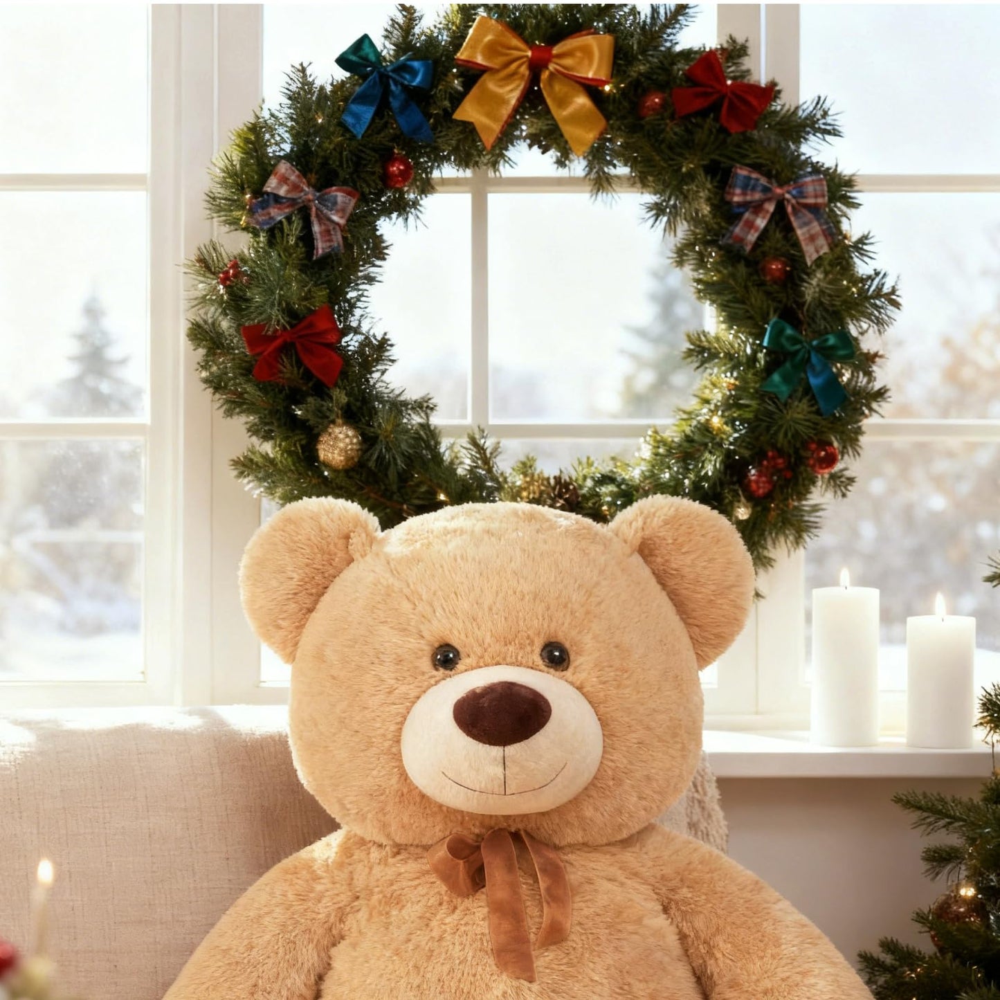 Toys Studio 47 Inch Big Teddy Bear Giant Stuffed Animal for Girls, 4 Feet Large Teddy Bear Baby Shower Party Decorations Kids Women Girlfriend Christmas Valentines Gifts, Light Brown