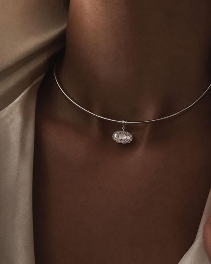 TLY Collar Choker Necklace for Women Trendy Non Tarnish 18K Gold Plated Dainty Wire Choker Cubic Zirconia Pendant Necklace Waterproof Cute Fashion Simple Necklace Stack Womens Jewelry Gift