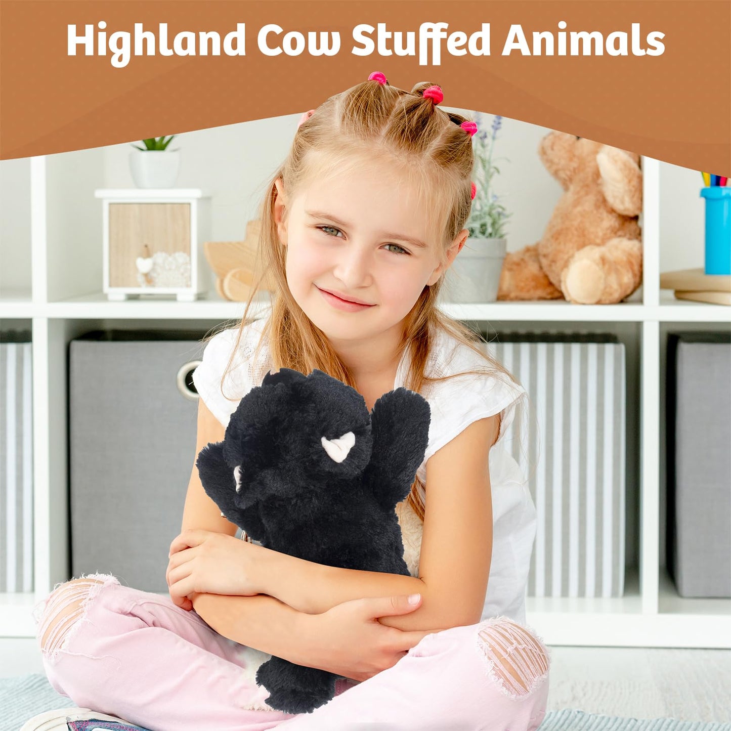 Marysun Microwavable Highland Cow Stuffed Animal - Weighted Stuffed Animal Plush, Heating Pad, Cozy Gift for Girls|Women|Kids|Elderly People, 9.8in, 1.65lb