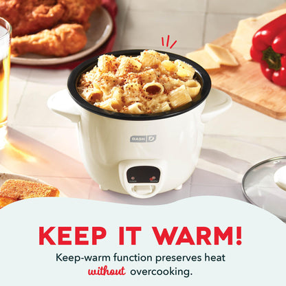 Dash Mini Rice Cooker | Small Rice Maker, 2 Cups Cooked / 1 Cup Uncooked, Ceramic Nonstick Removable Pot, Keep Warm Function, Compact and Portable for Dorm, Travel, Single Serve, Aqua