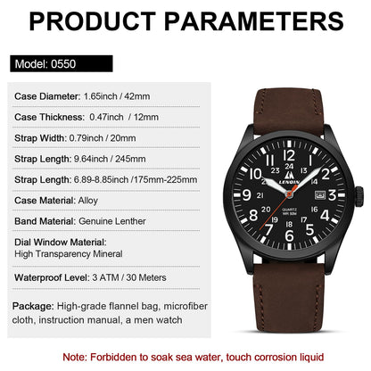 LN LENQIN Mens Watches Unisex Military Sport Nylon Strap Stylish Luminous Fashion Analog Quartz Watch for Men Waterproof Army Tactical Casual Wristwatch