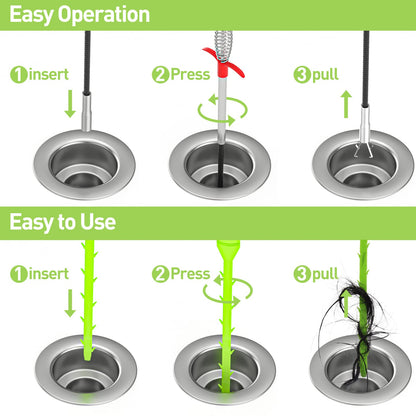 DR.PEN Flexible Grabber Claw Pick Up Reacher Tool (Drain Clog Remove Tool), With 4 Claws Bendable Hose Pickup Reaching Assist Tool for Litter Pick, Home and Kitchen Sink, Drains, Toilet (63 inch)
